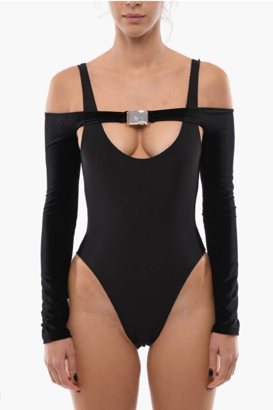  데이비드 코마 바디수트 티셔츠 AW22DK23BSVE BLK Black