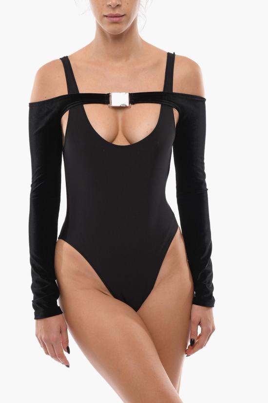  데이비드 코마 바디수트 티셔츠 AW22DK23BSVE BLK Black - DAVID KOMA