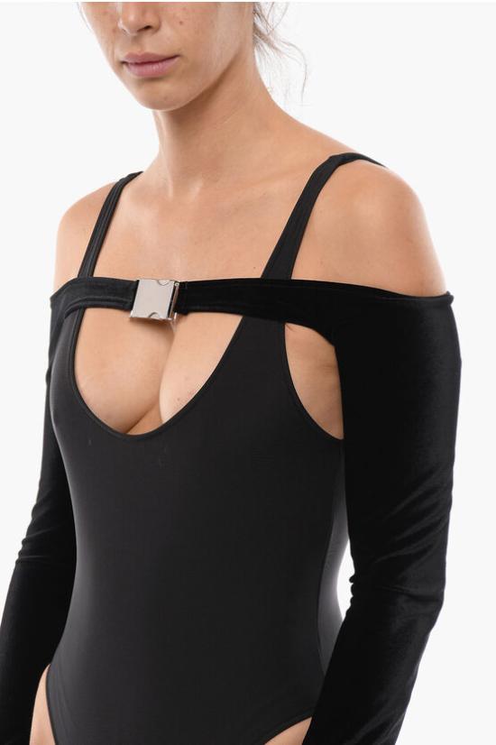  데이비드 코마 바디수트 티셔츠 AW22DK23BSVE BLK Black - DAVID KOMA