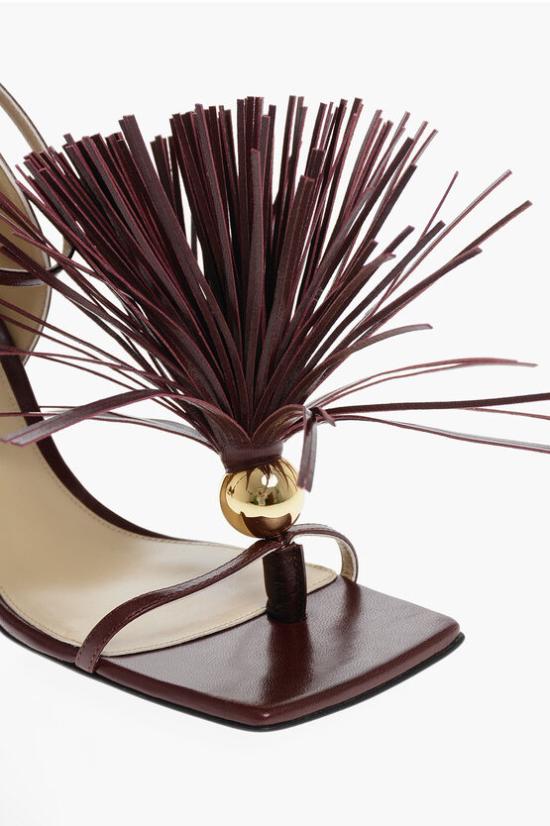  보테가베네타 런지 나파 태슬 샌들 힐/펌프스 716241VBSF0 6084 Burgundy - BOTTEGA VENETA