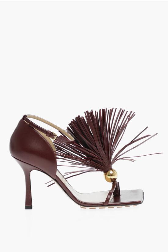  보테가베네타 런지 나파 태슬 샌들 힐/펌프스 716241VBSF0 6084 Burgundy - BOTTEGA VENETA