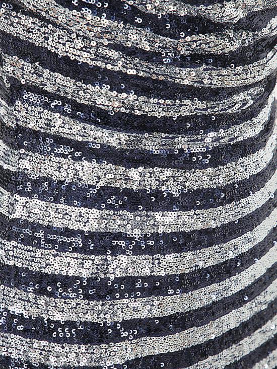  발망 숏 숏 원피스 BF1R2220XF82 SJG MARINE ARGENT - BALMAIN