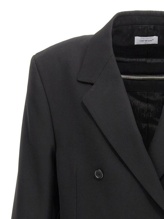  오프화이트 수트 자켓 OMEN072F23FAB00210101010 BLACK - OFF WHITE