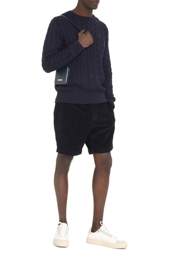  폴로 랄프로렌 로고 자수 케이블 니트 스웨터  710775885 BLUE - RALPH LAUREN