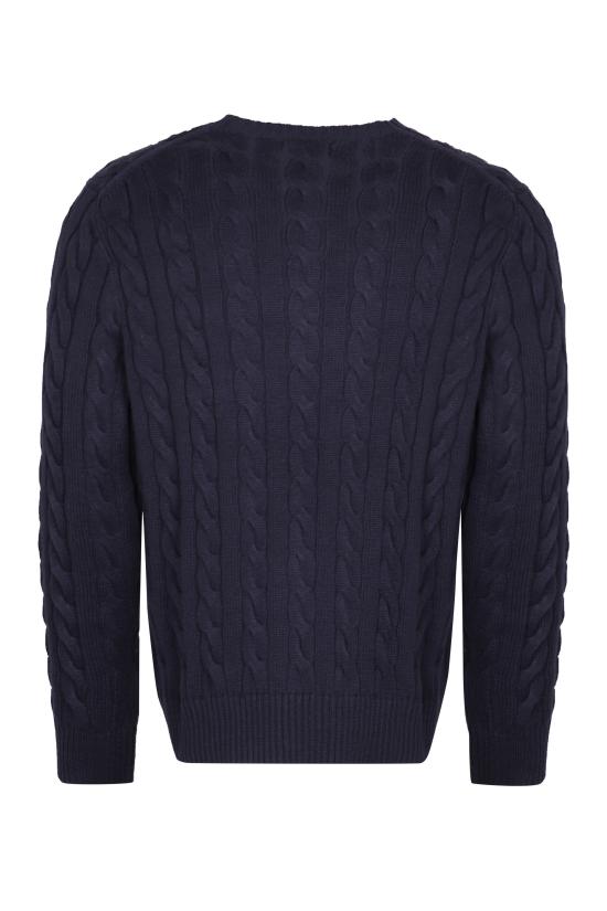  폴로 랄프로렌 로고 자수 케이블 니트 스웨터  710775885 BLUE - RALPH LAUREN