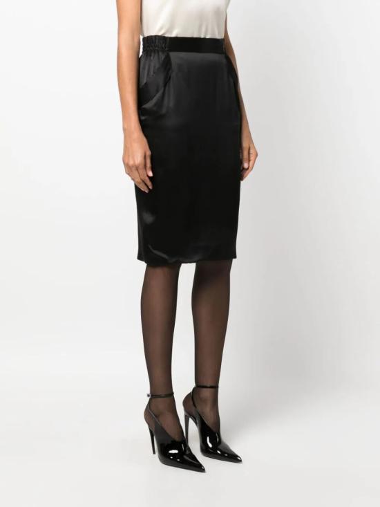  생로랑 미디 스커트 767245 Y6H40 1000 NOIR - SAINT LAURENT