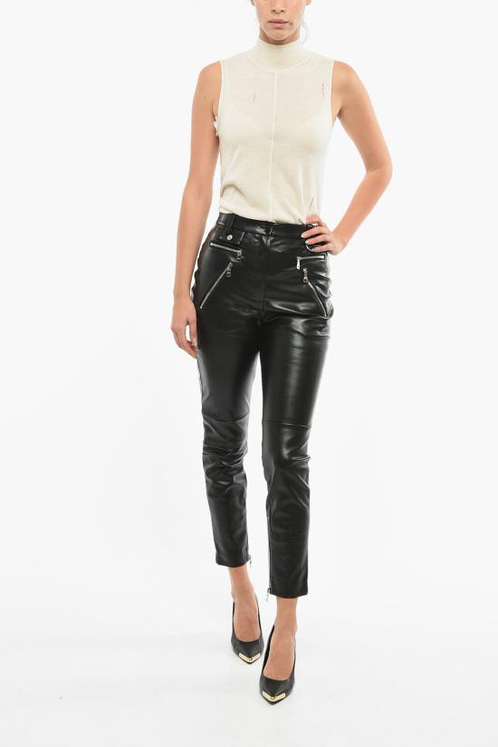  돌체앤가바나 가죽 팬츠 FTBYTTFUSSH N0000 Black - DOLCE & GABBANA