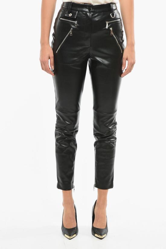  돌체앤가바나 가죽 팬츠 FTBYTTFUSSH N0000 Black