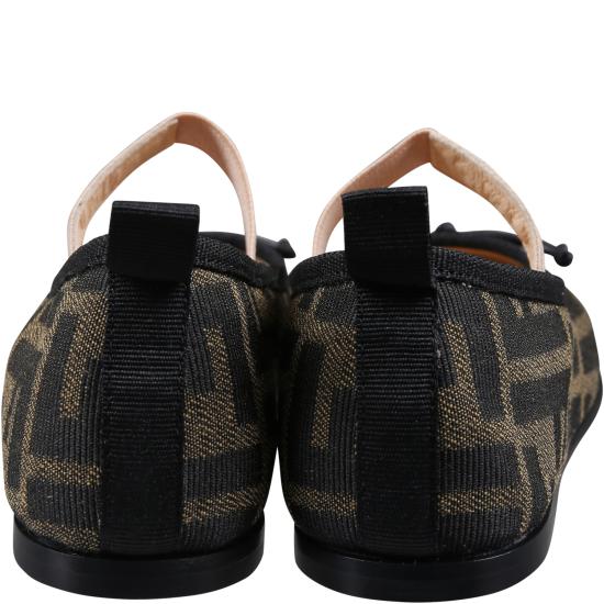  [키즈] 펜디 플랫 슈즈 JFR377 AQ75 F1NJB BROWN - FENDI