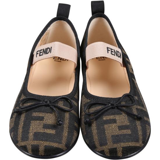  [키즈] 펜디 플랫 슈즈 JFR377 AQ75 F1NJB BROWN - FENDI