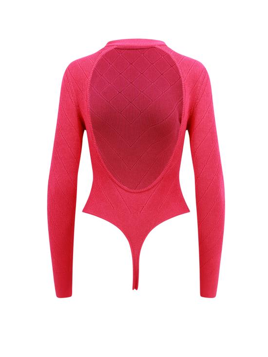  발망 바디수트 티셔츠 CF1BG240KF53 4DK Pink - BALMAIN