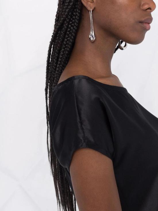  앤 드뮐미스터 비대칭 슬리브 실크 하프슬리브 탑 2102WTO03145099 - ANN DEMEULEMEESTER