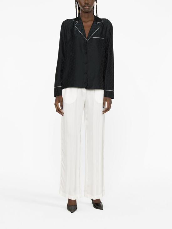  오프화이트 블라우스 OWGE016F23FAB002 1010 BLACK - OFF WHITE