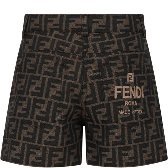  [키즈] 펜디 쇼츠/버뮤다 JFF323 AQTK F15B6 BROWN - FENDI
