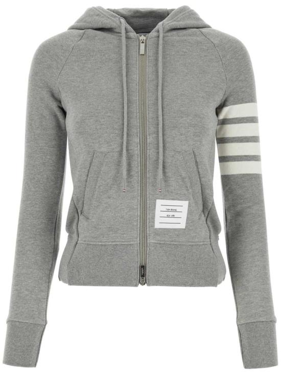 25FW 톰브라운 4바 루프백 저지 니트 엔지니어드 집업 후드  FJT001A00535055 GRAY