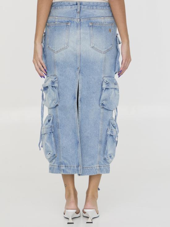  디 아티코 데님 스커트 WCS189 LIGHT BLUE - THE ATTICO