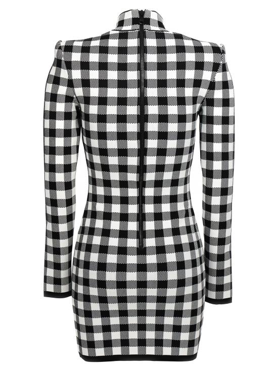  발망 숏 원피스 CF1R8019KF51EAB White Black - BALMAIN