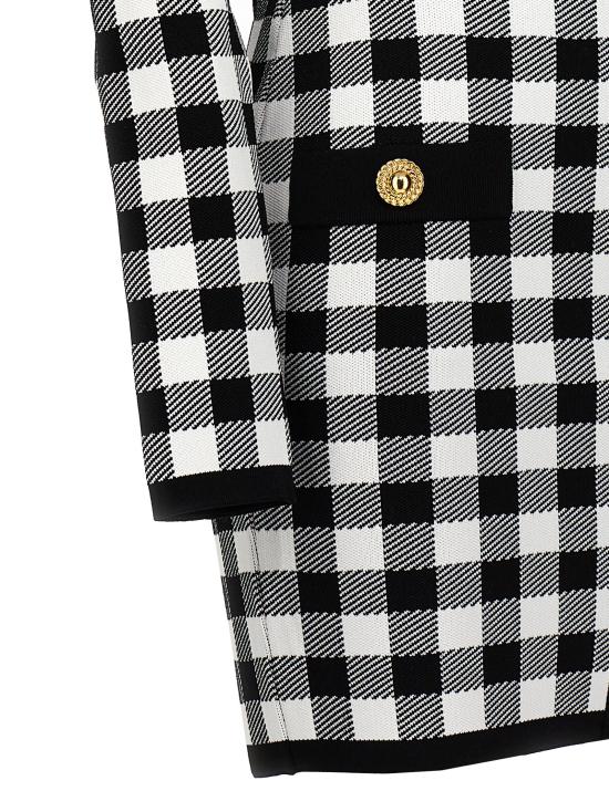  발망 숏 원피스 CF1R8019KF51EAB White Black - BALMAIN