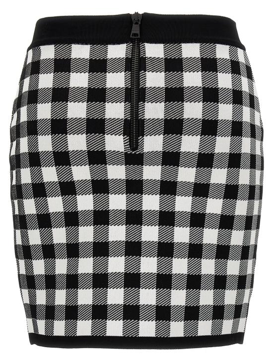  발망 숏 스커트 CF1LB292KF51EAB White/Black - BALMAIN