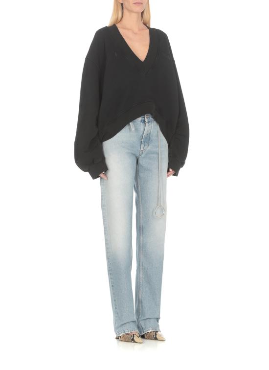  디 아티코 / 여성 브이넥 오버사이즈 스웨트셔츠 241WCF10 JF04615 BPG - THE ATTICO