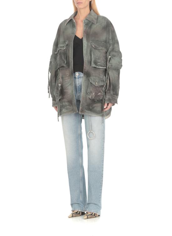  디 아티코 / 여성 브이넥 오버사이즈 스웨트셔츠 241WCF10 JF04615 BPG - THE ATTICO