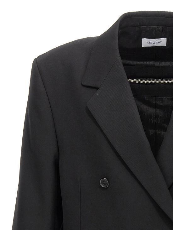  오프화이트 수트 자켓 OMEN072F23FAB00210101010 Black - OFF WHITE