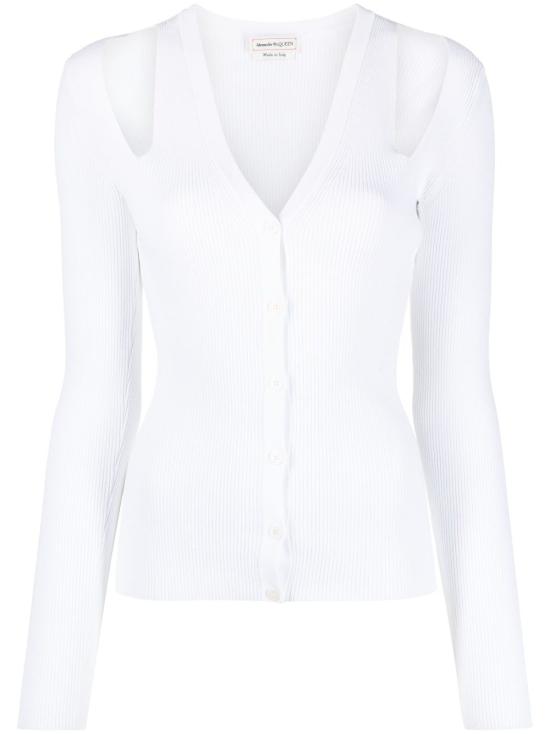  알렉산더 맥퀸 가디건 734540Q1A5I9026 OPTIC WHITE