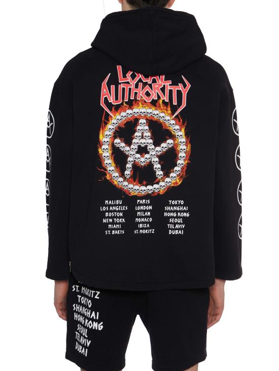  로컬 어쏘리티 후드 티셔츠 FO23LSNF01 Black Black - LOCAL AUTHORITY