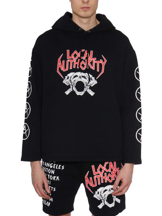  로컬 어쏘리티 후드 티셔츠 FO23LSNF01 Black Black