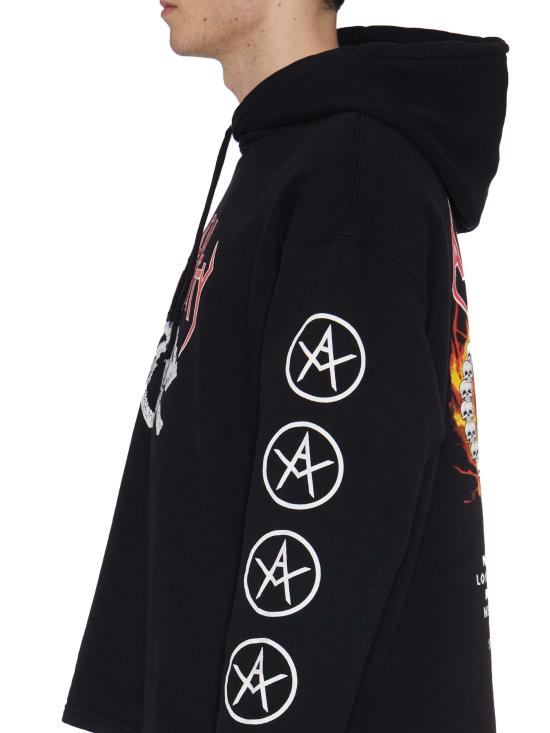  로컬 어쏘리티 후드 티셔츠 FO23LSNF01 Black Black - LOCAL AUTHORITY