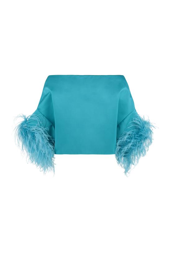  파로쉬 케이프 D420002PPARTY23 032 turquoise - PAROSH