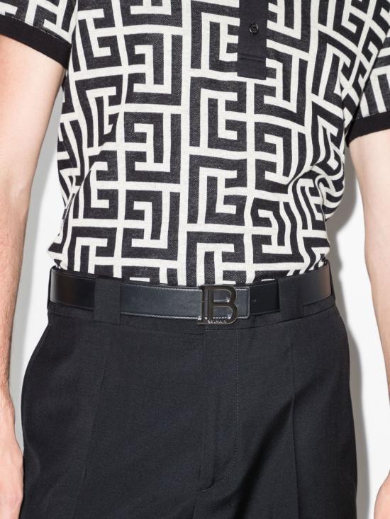  발망 가죽 벨트 YM1WJ000LVTL0PA - BALMAIN