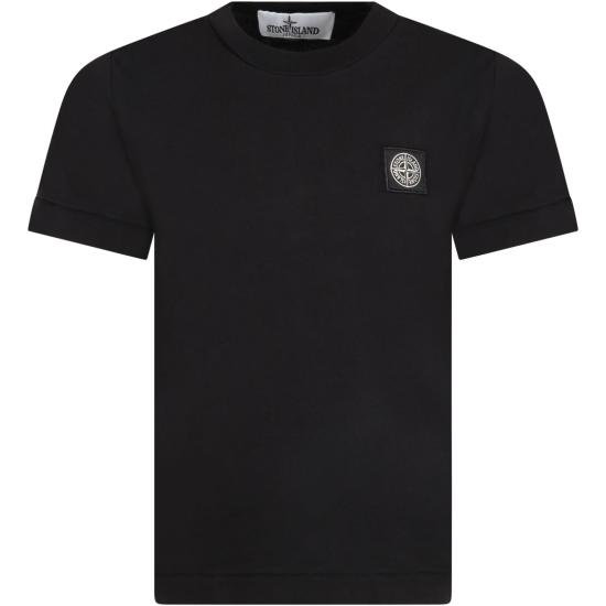 25FW [키즈] 스톤 아일랜드 티셔츠 741620147 V0029 BLACK