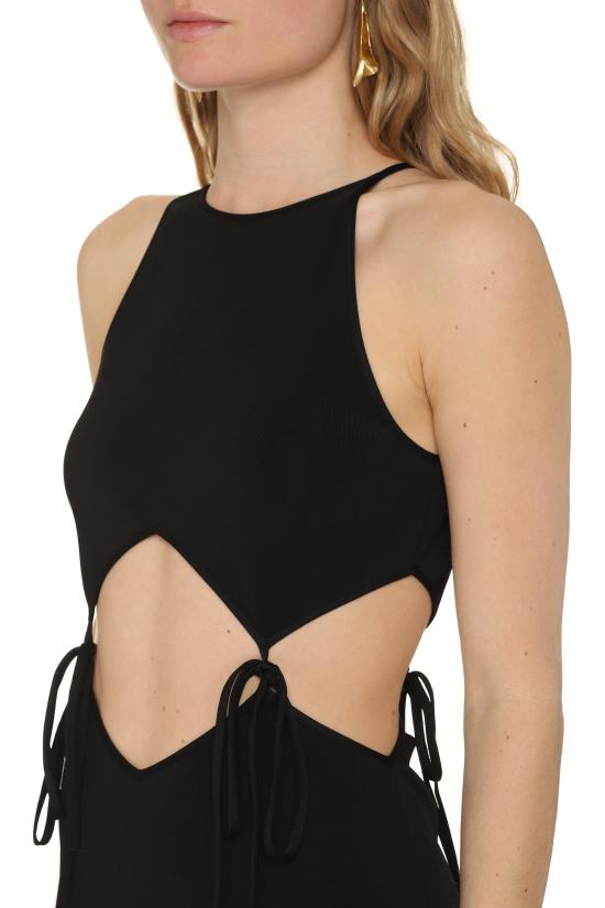  보테가베네타 미디 원피스 691650V1LS0 1000 black - BOTTEGA VENETA