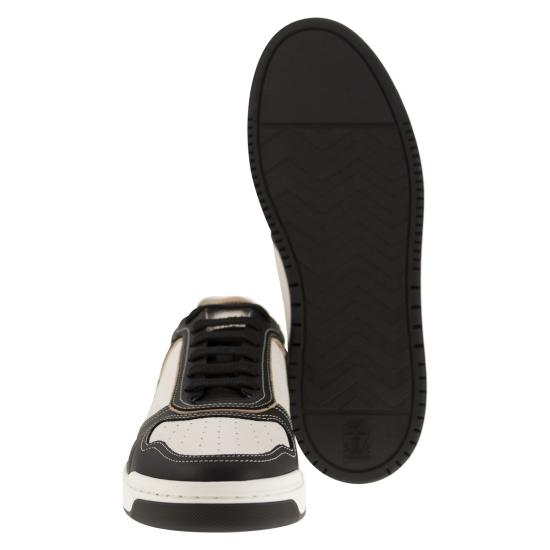  브루넬로 쿠치넬리 스니커즈 MZUAGLZ301 WHITE SAND BLACK - BRUNELLO CUCINELLI