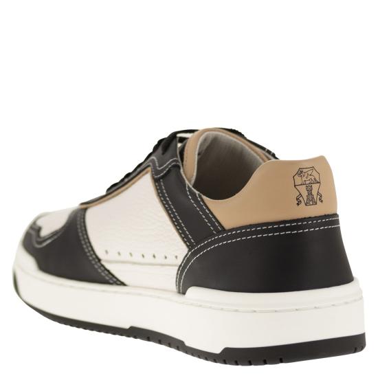  브루넬로 쿠치넬리 스니커즈 MZUAGLZ301 WHITE SAND BLACK - BRUNELLO CUCINELLI