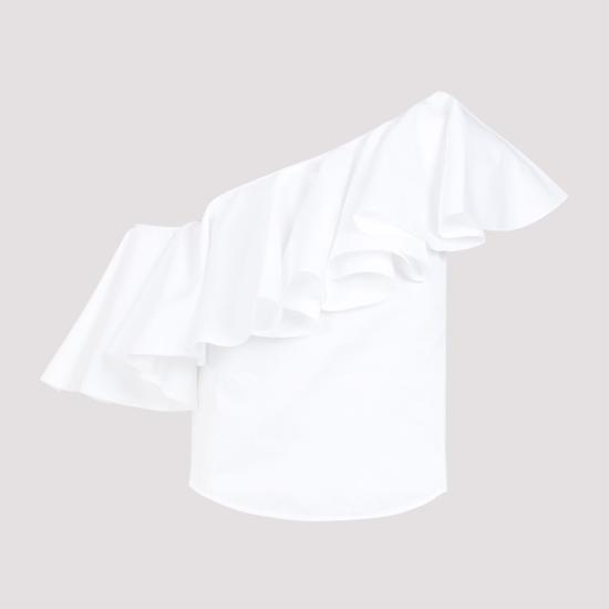  지암바티스타 발리 민소매 티셔츠 24SSPVTE100540POP WHITE - GIAMBATTISTA VALLI