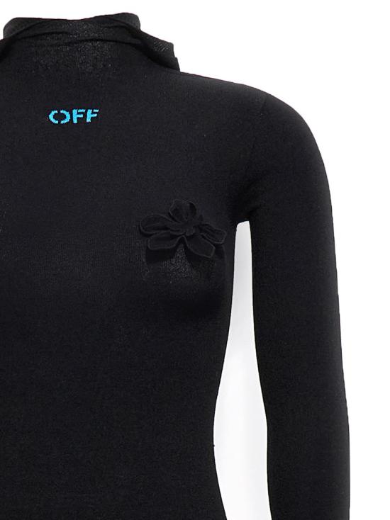  오프화이트 롱 원피스 OWHI090S23KNI00110451045 BLACK - OFF WHITE