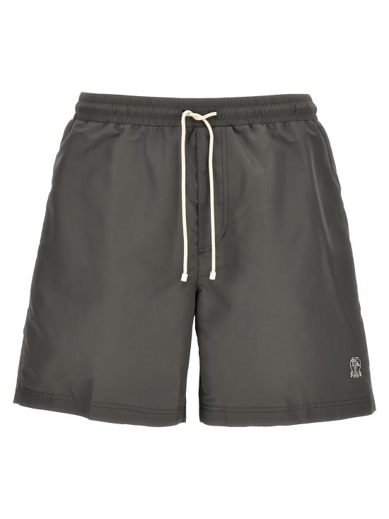 26SS 브루넬로 쿠치넬리 로고 스윔 팬츠 MW817043CYN15 Gray