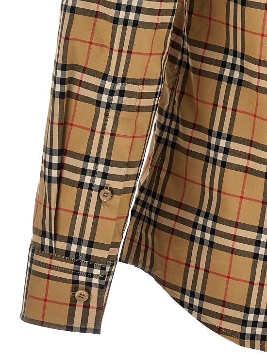 25FW 버버리 체크 코튼 셔츠 긴팔  8070582ARCHIVEBEIGE Beige - BURBERRY