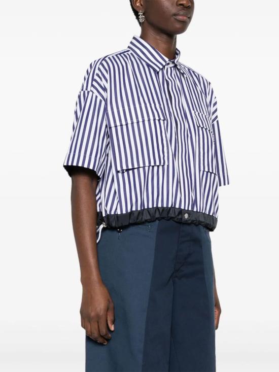  사카이 블라우스 24 07161 222 NAVY STRIPE - SACAI