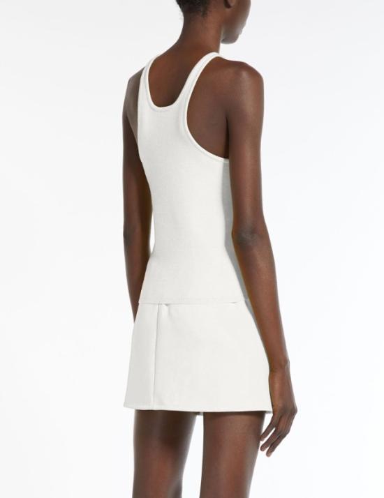  막스마라 민소매 티셔츠 2411361071650ALFEO 001 BIANCO AVORIO - MAX MARA