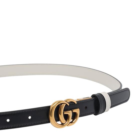 26SS 구찌 GG 마몽 리버시블 씬 벨트 6594180YATC1089 Black - GUCCI