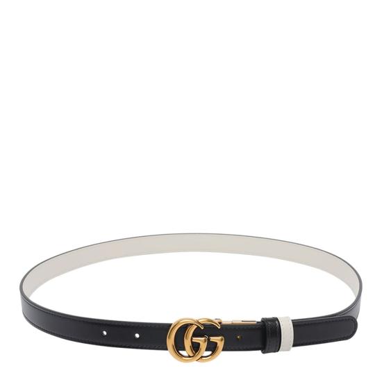 26SS 구찌 GG 마몽 리버시블 씬 벨트 6594180YATC1089 Black