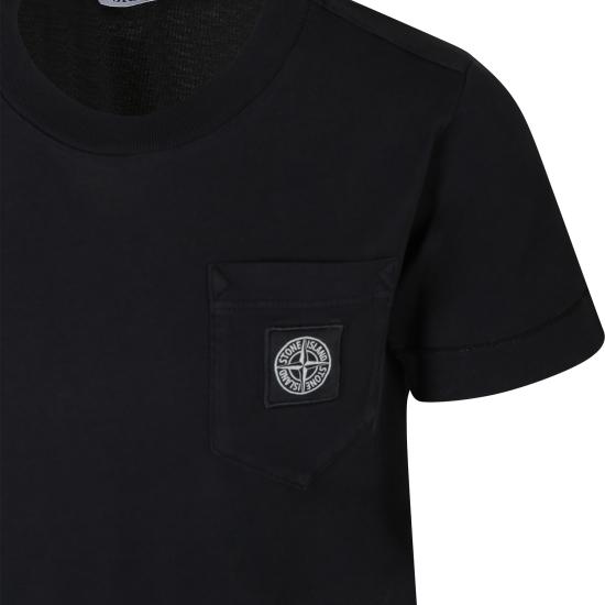 25FW [키즈] 스톤 아일랜드 티셔츠 741620347 V0029 BLACK - STONE ISLAND
