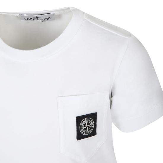 25FW [키즈] 스톤 아일랜드 티셔츠 761620347 V0001 WHITE - STONE ISLAND