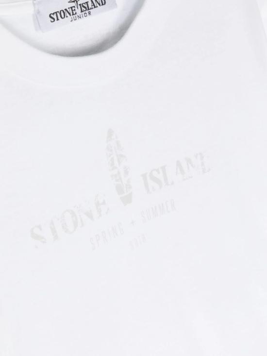  [키즈] 스톤 아일랜드 티셔츠 801621079 V0001 WHITE - STONE ISLAND