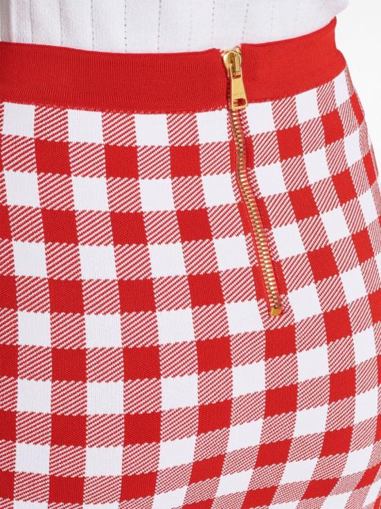 24SS 발망 숏 스커트 CF1LB292KF51MEF RED - BALMAIN