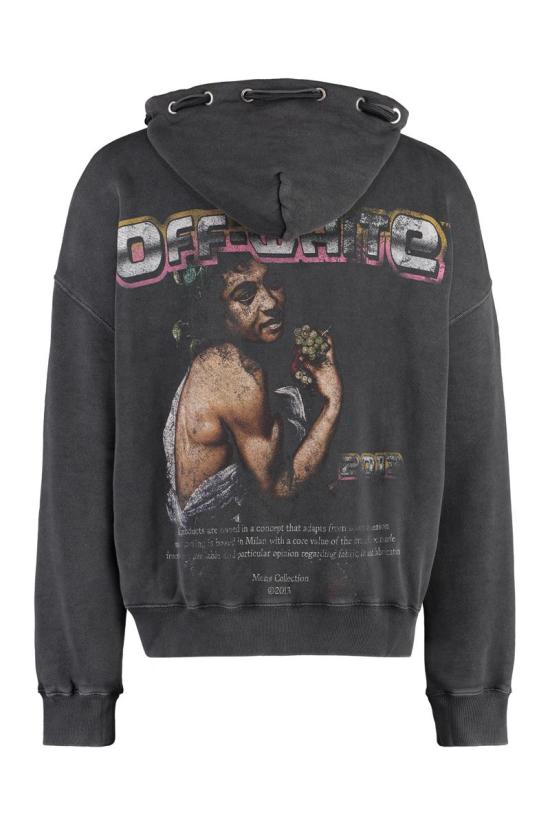  오프화이트 후드 티셔츠 OMBB119F23FLE005 1084 GREY - OFF WHITE