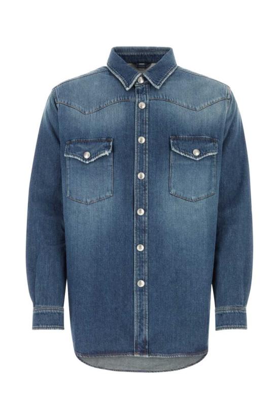  버버리 긴팔 데님 셔츠 8071542 B6282 BLUE